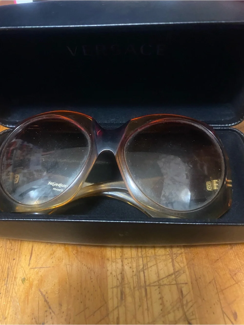 Yves Saint Laurent Brown Tortoiseshell Sunglasses